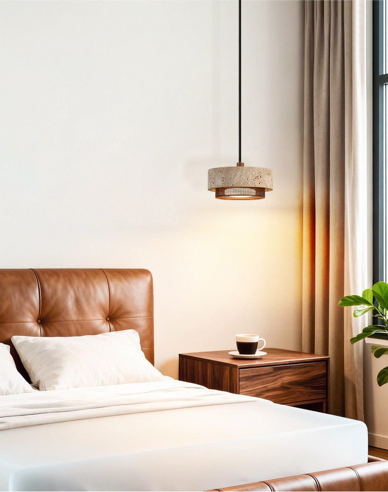 Valoira hanglamp van geel travertin