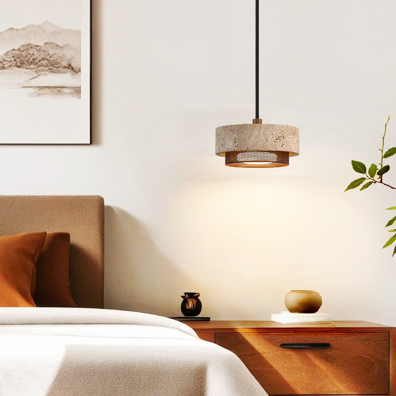 Valoira hanglamp van geel travertin