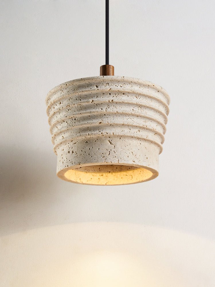 Hana Maison ribbelgeel travertin hanglamp