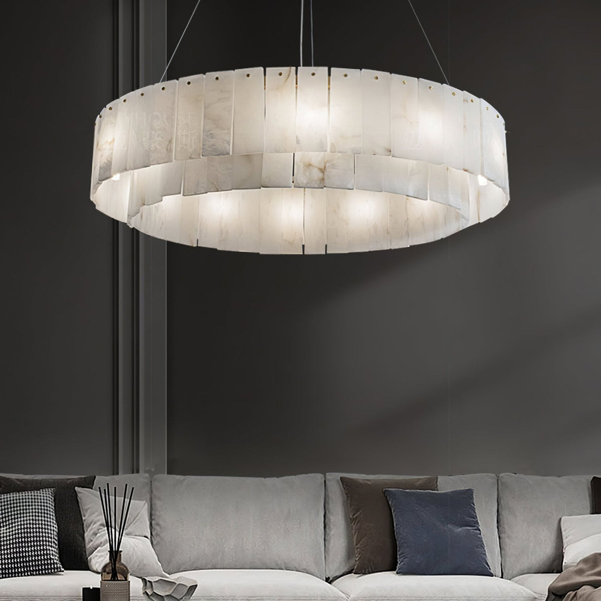 Dovin hanglamp van albast
