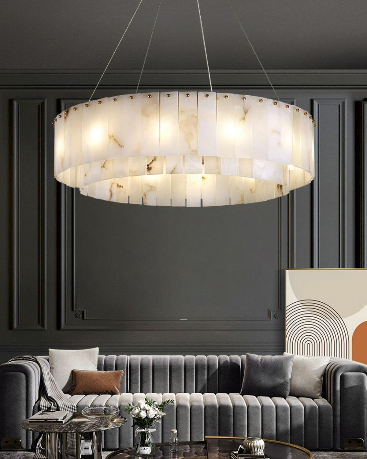Dovin hanglamp van albast
