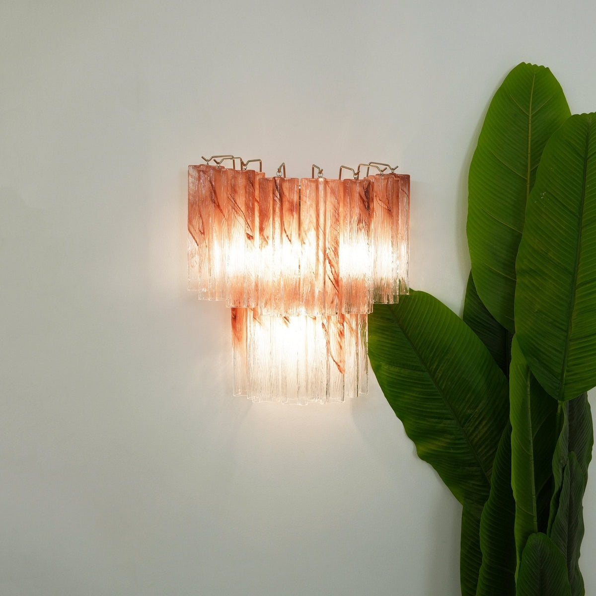 Lioreeria wandlamp Roze Glasbladen Romantisch Waterverf