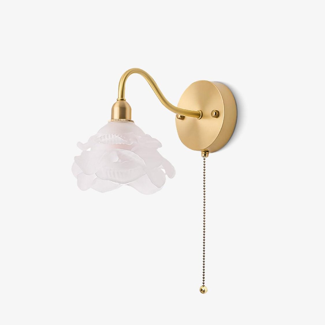 Aneris Noordse kunst Rose messing wandlamp met glas
