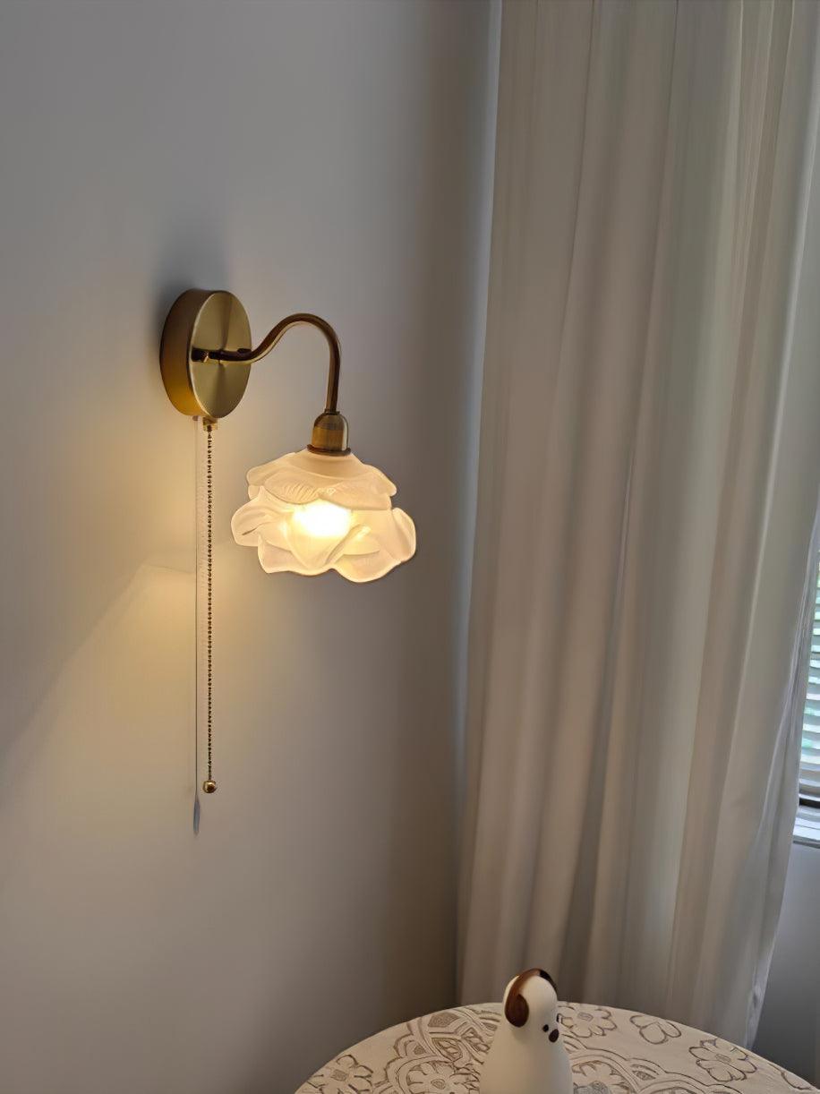 Aneris Noordse kunst Rose messing wandlamp met glas