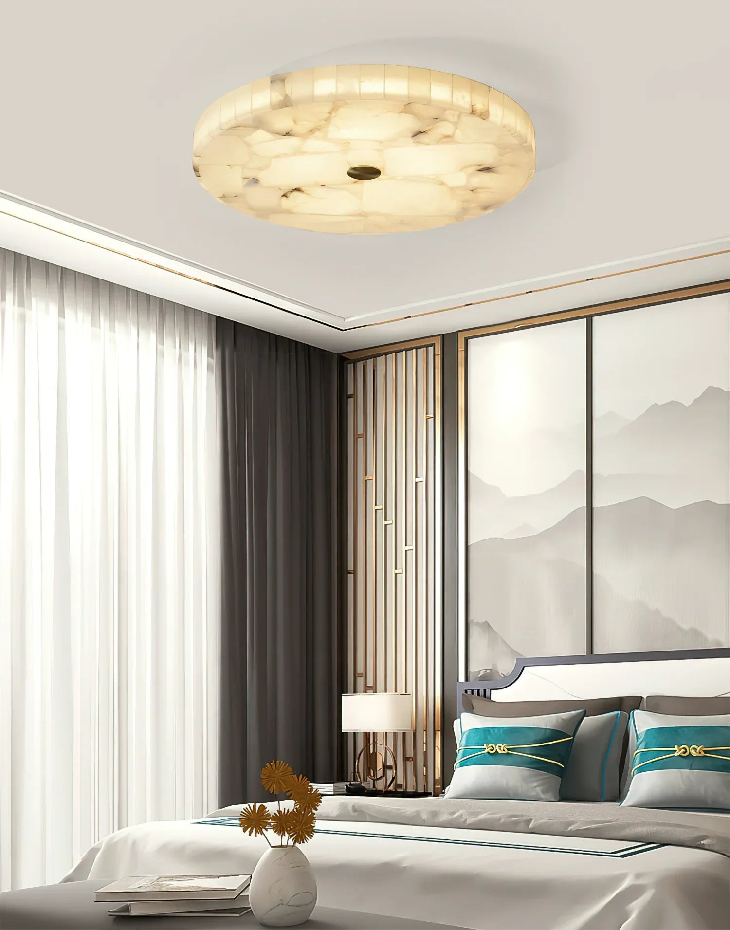 Byers Modern Minimalisme LED Ronde Metaal Hars Plafondlamp Slaapkamer Eetkamer