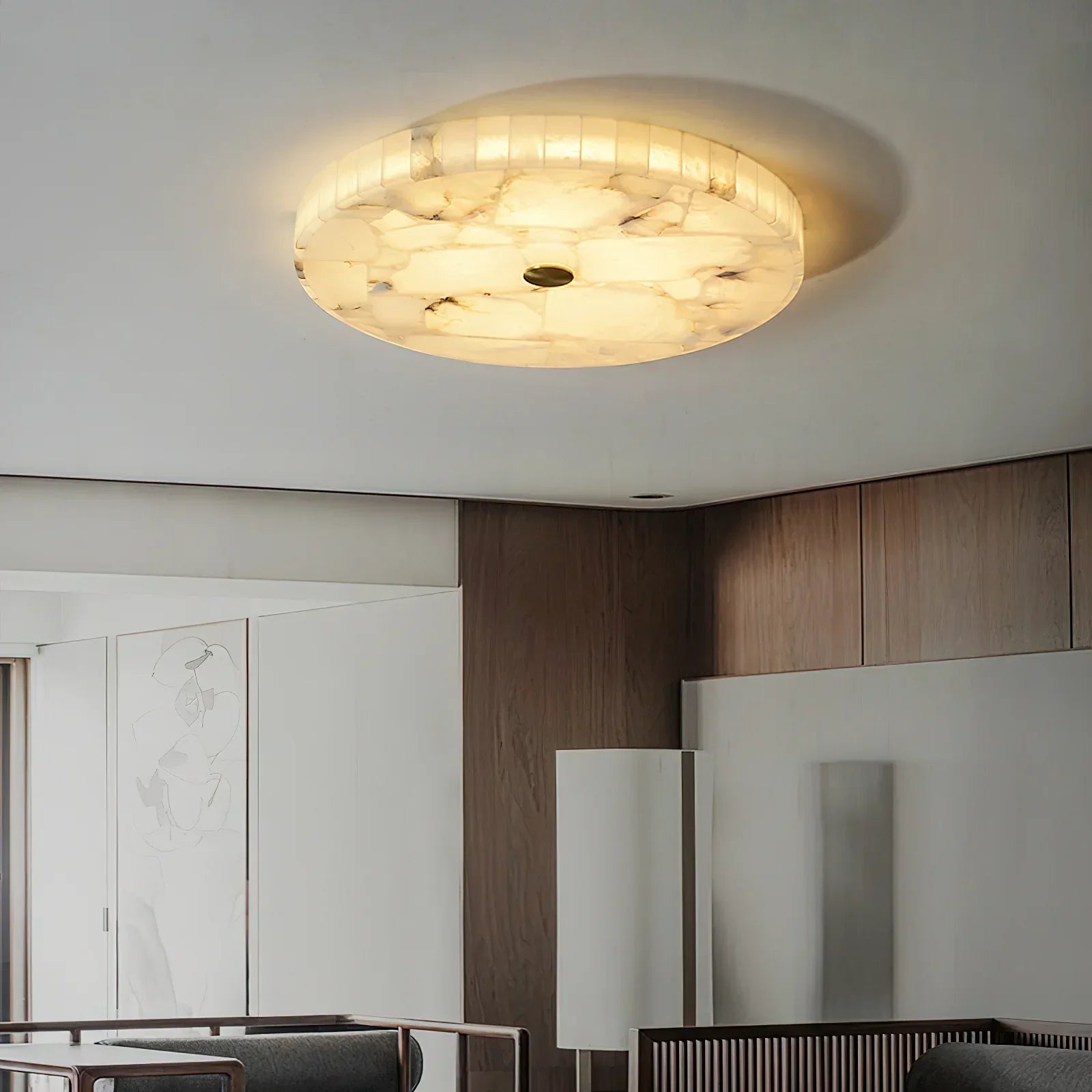 Byers Modern Minimalisme LED Ronde Metaal Hars Plafondlamp Slaapkamer Eetkamer