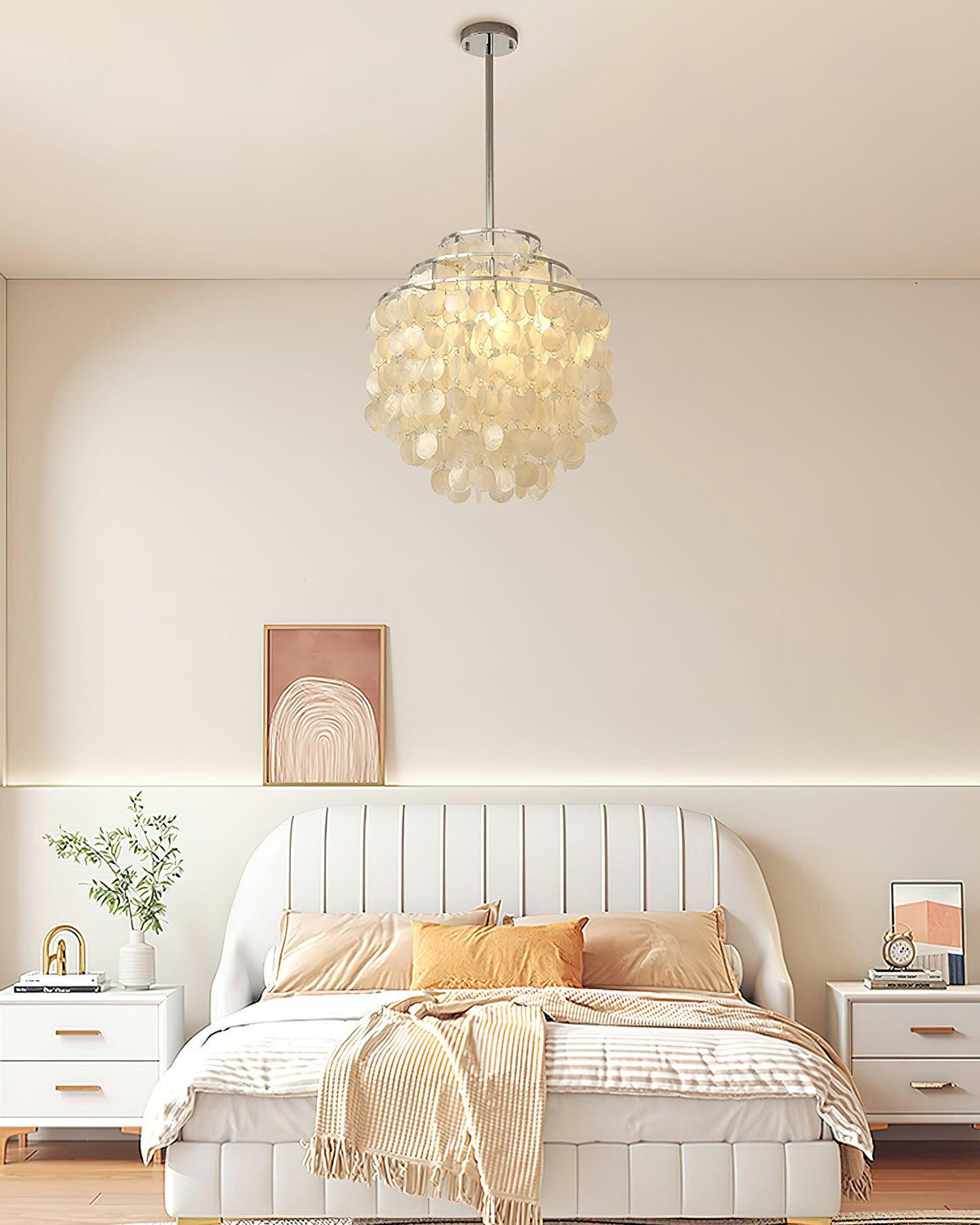 Vana hanglamp ronde schelp chroom