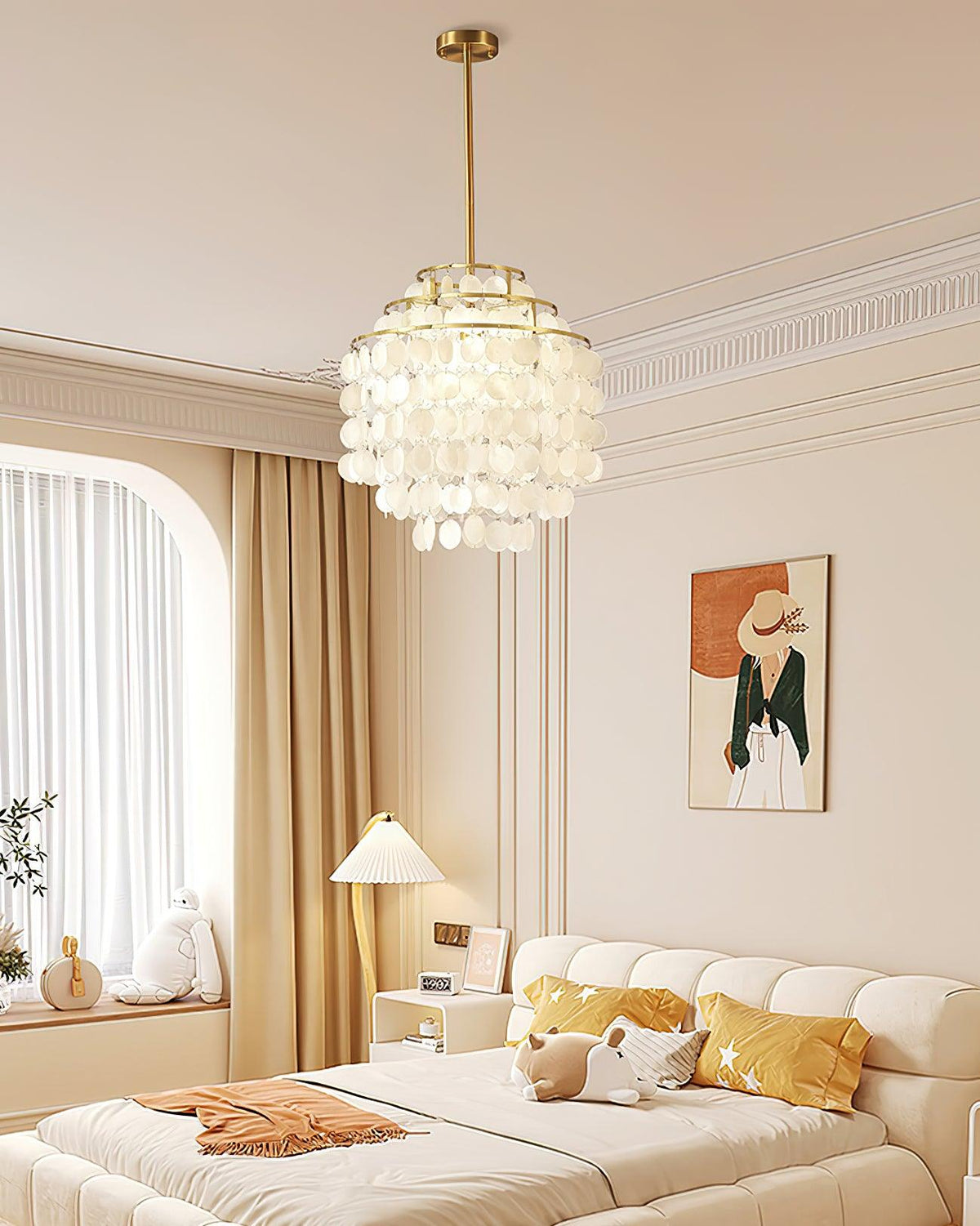 Vana hanglamp ronde schelp chroom