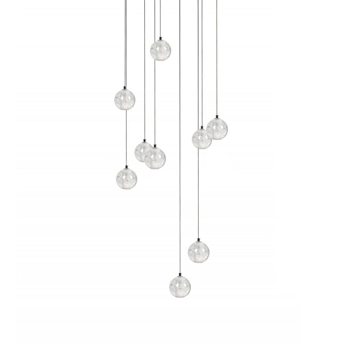 Kristallen bolcluster hanglamp