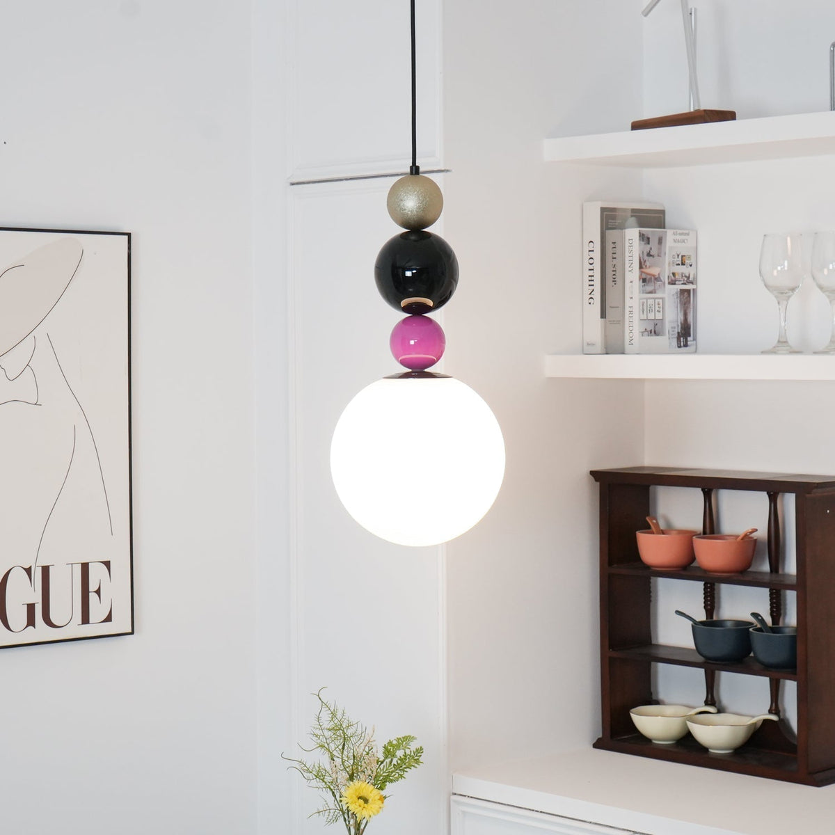 Eshaisra Noordse kunst ronde ballen stapelende glas hanglamp