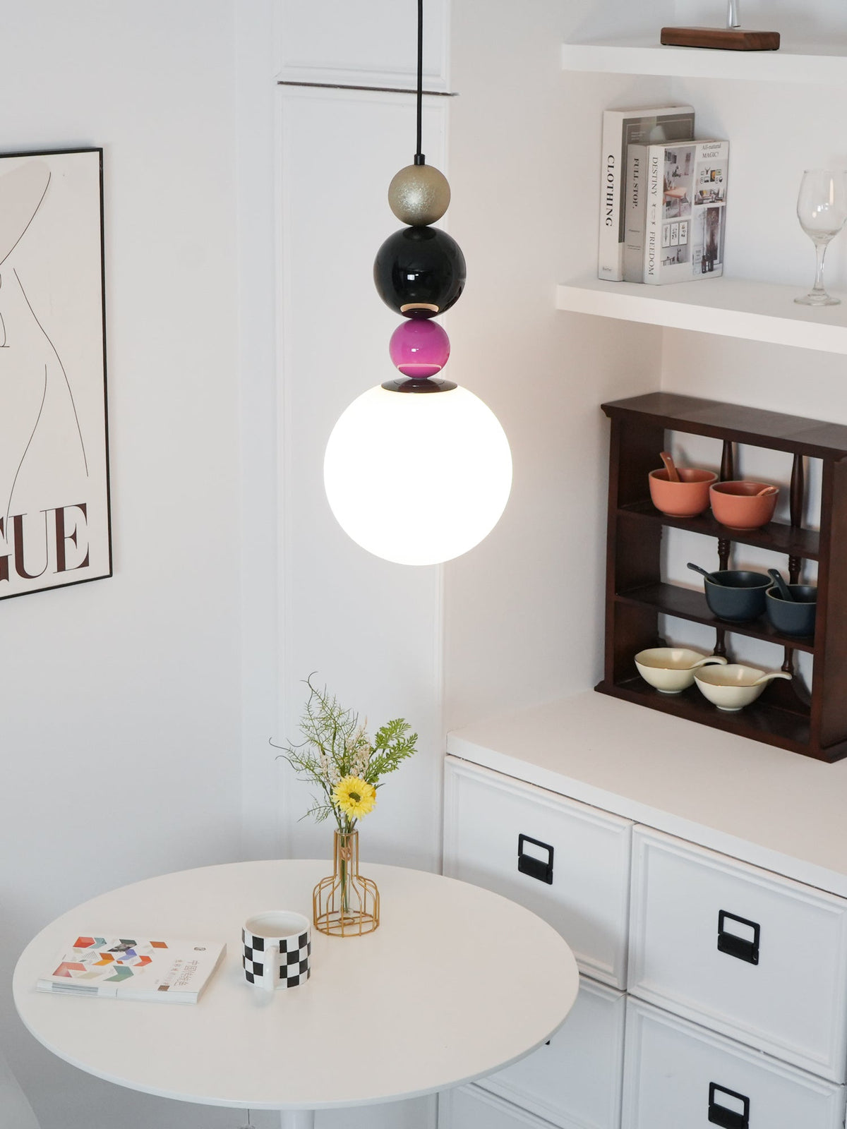 Eshaisra Noordse kunst ronde ballen stapelende glas hanglamp