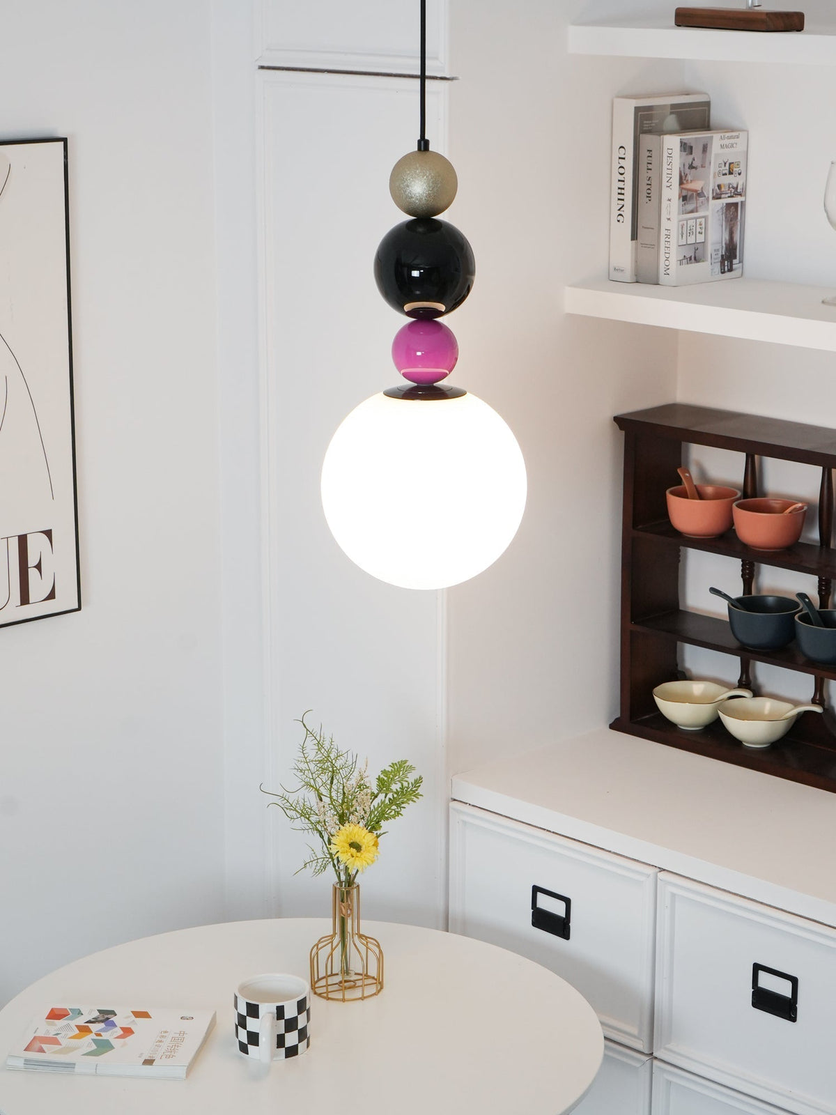Eshaisra Noordse kunst ronde ballen stapelende glas hanglamp