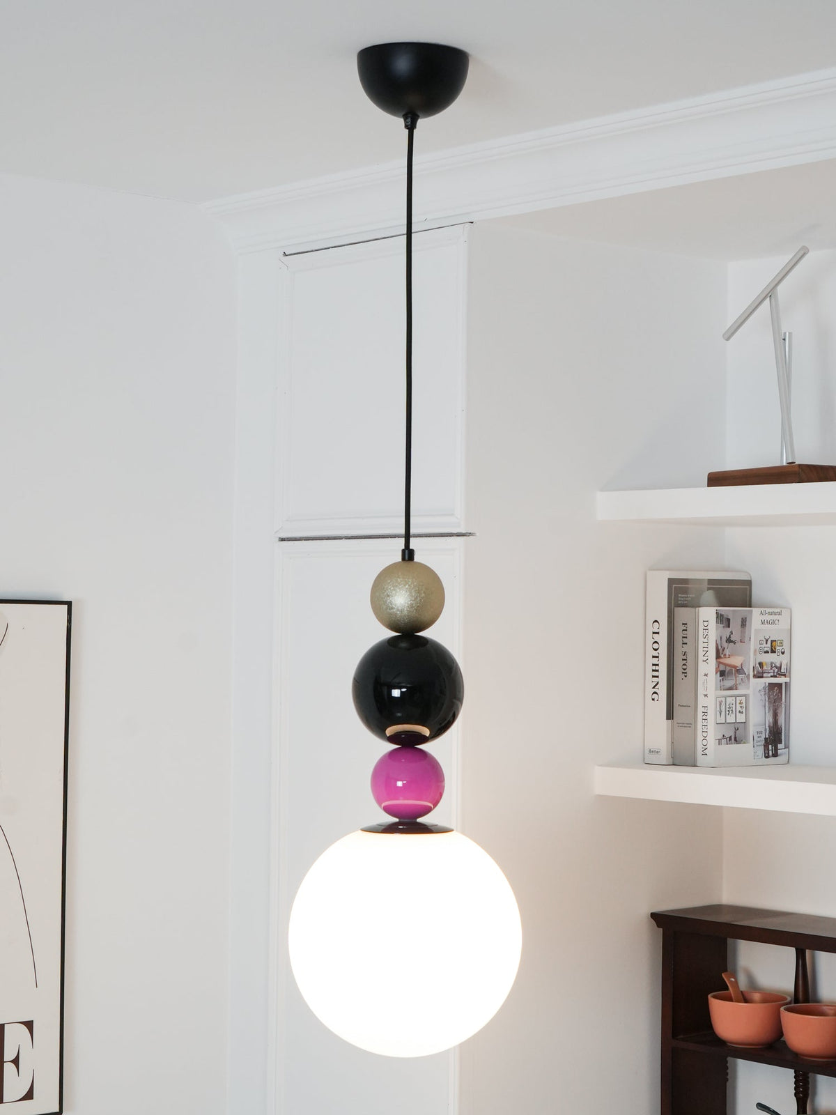 Eshaisra Noordse kunst ronde ballen stapelende glas hanglamp