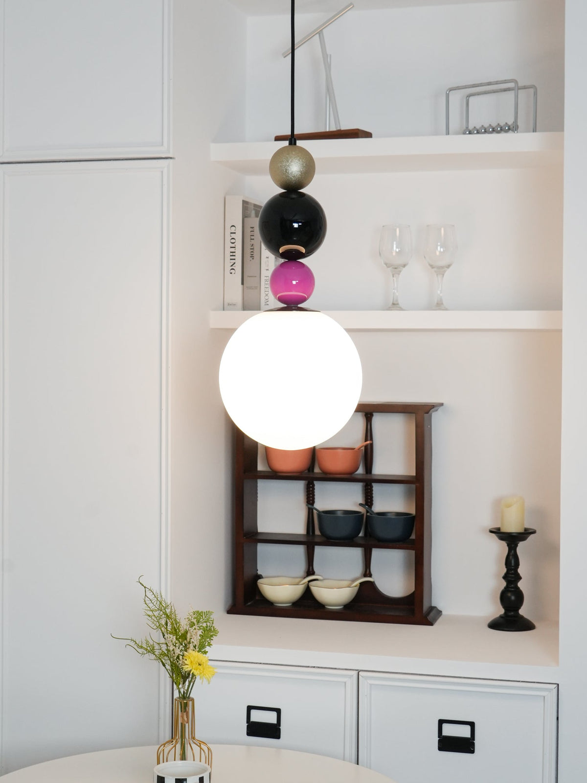 Eshaisra Noordse kunst ronde ballen stapelende glas hanglamp