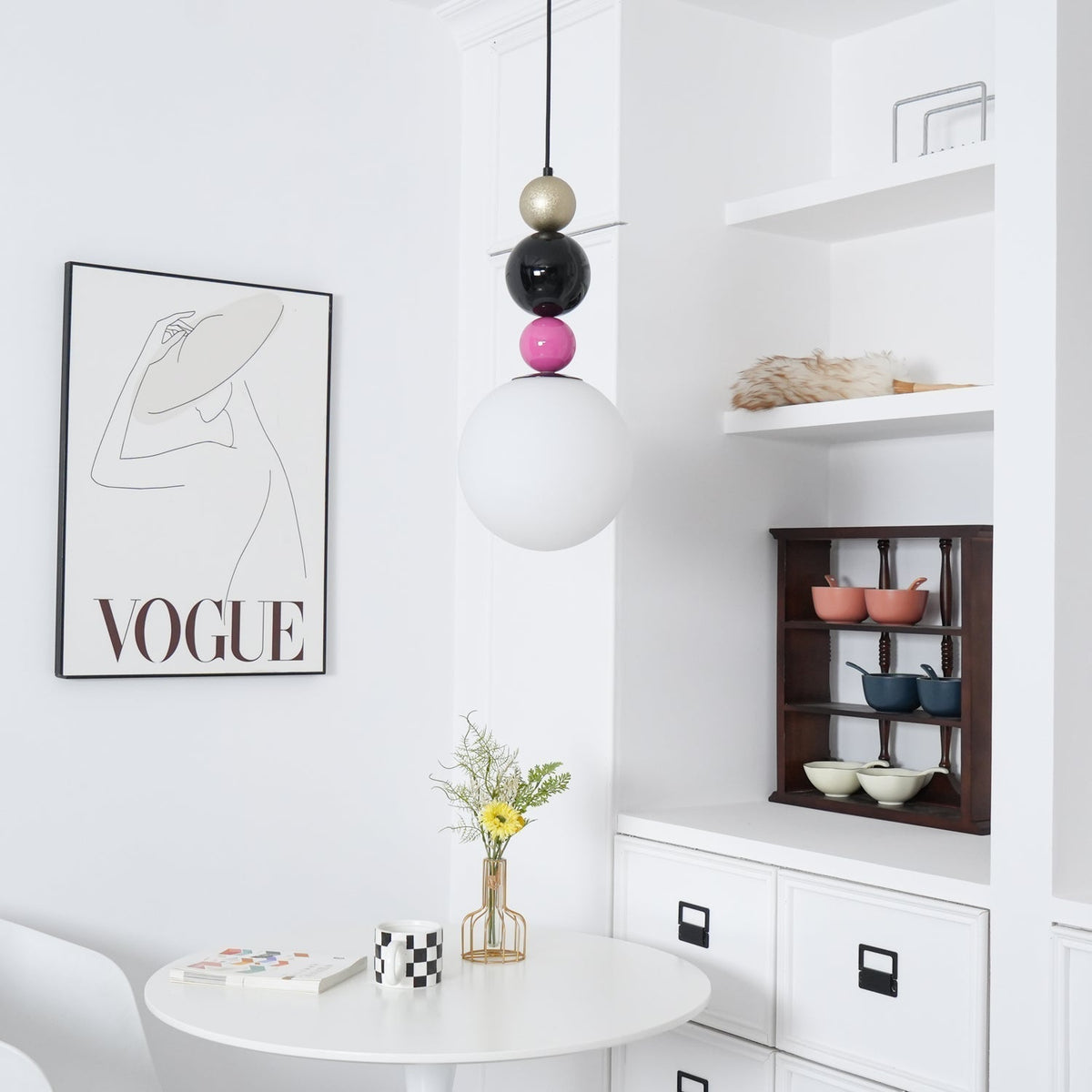 Eshaisra Noordse kunst ronde ballen stapelende glas hanglamp