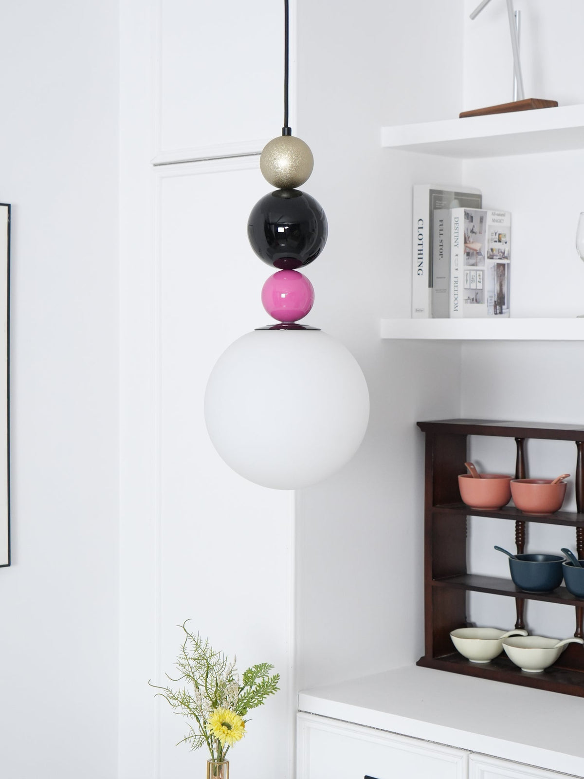 Eshaisra Noordse kunst ronde ballen stapelende glas hanglamp