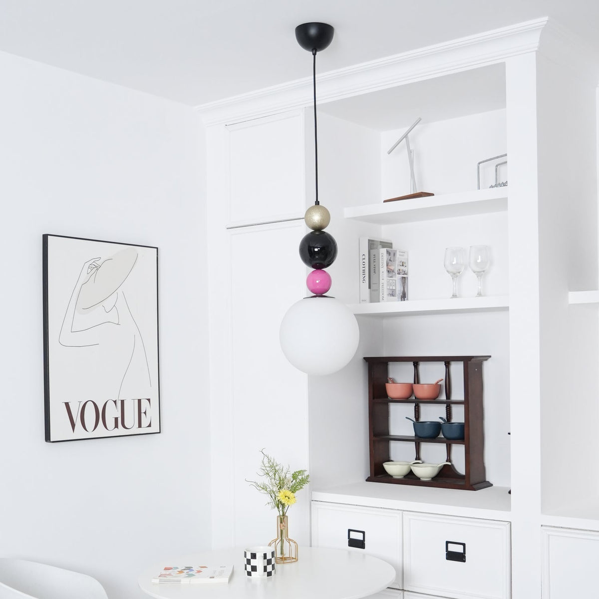 Eshaisra Noordse kunst ronde ballen stapelende glas hanglamp