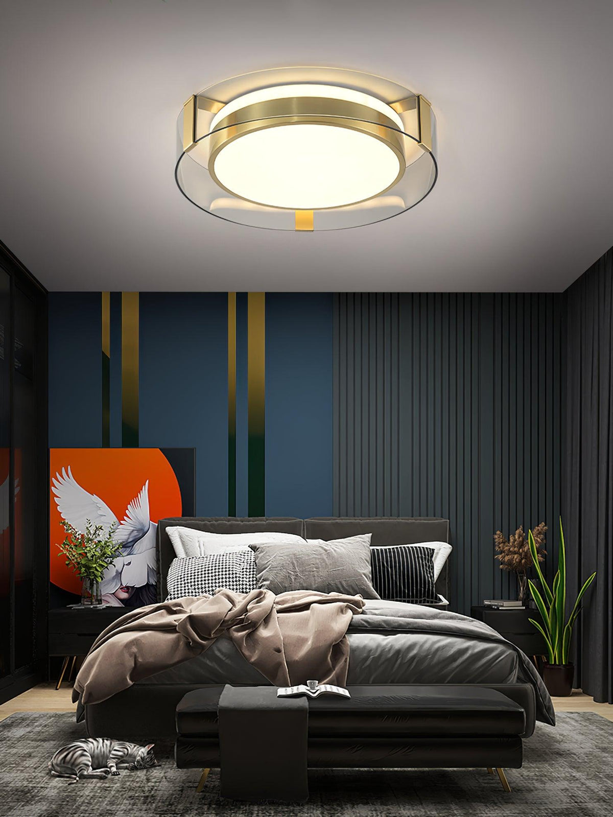 Erliris ronde plafondlamp met laag profiel