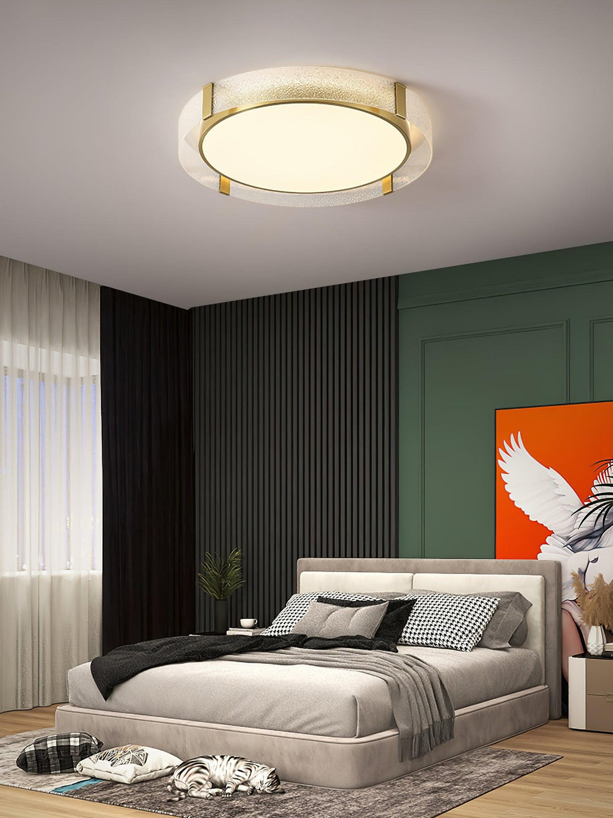 Erliris ronde plafondlamp met laag profiel