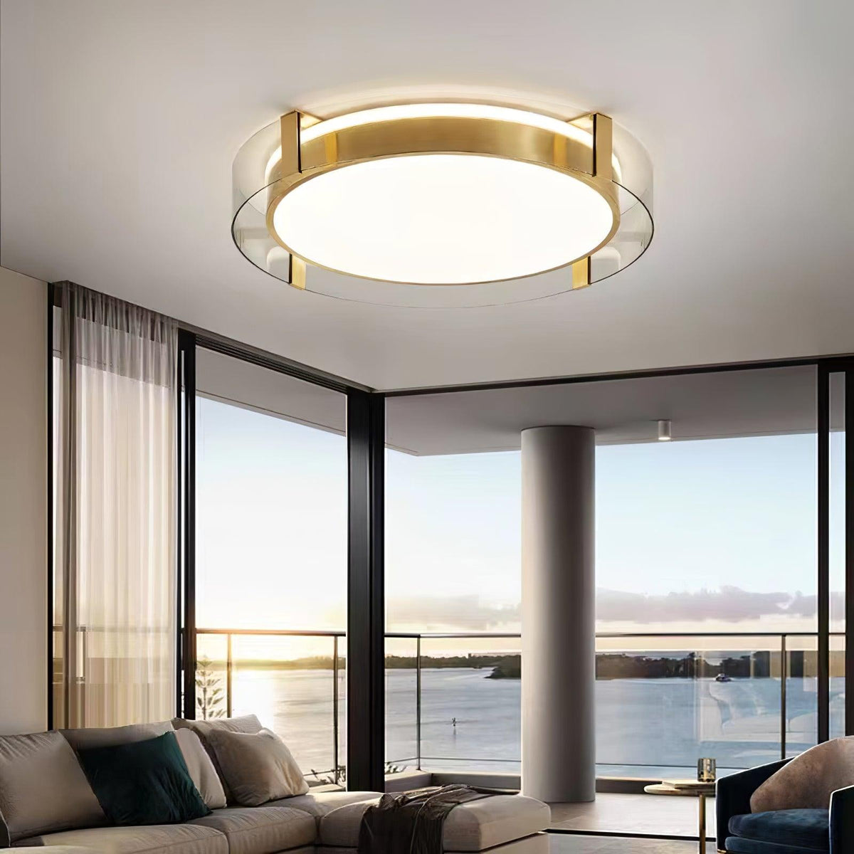 Erliris ronde plafondlamp met laag profiel