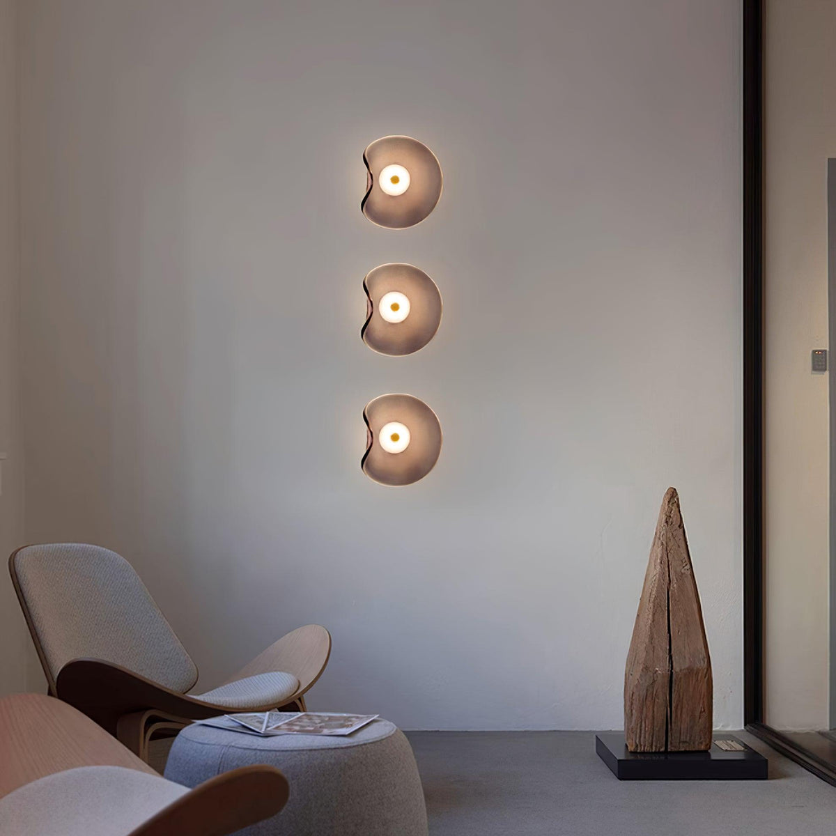 Kira wandlamp met amberkleurig glas