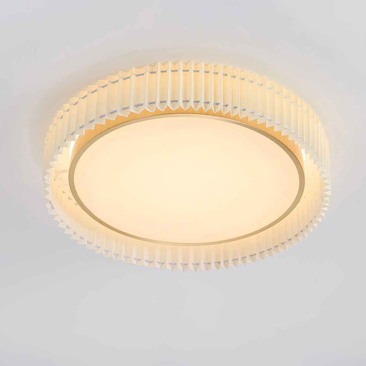 Corinila ronde geplooide textiel plafondlamp