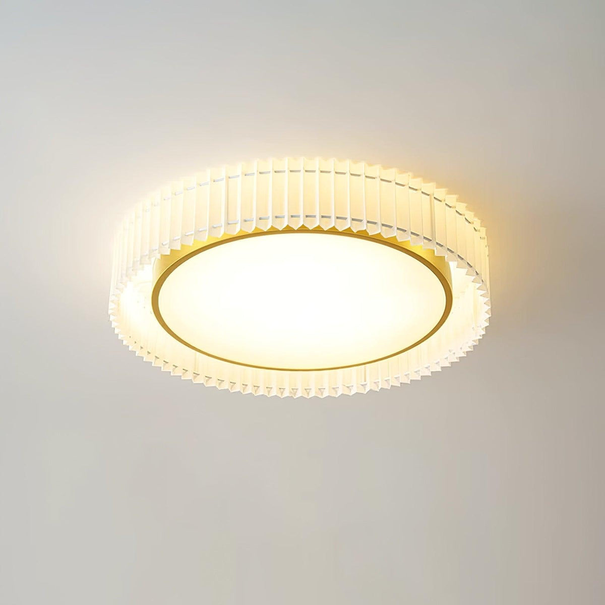 Corinila ronde geplooide textiel plafondlamp