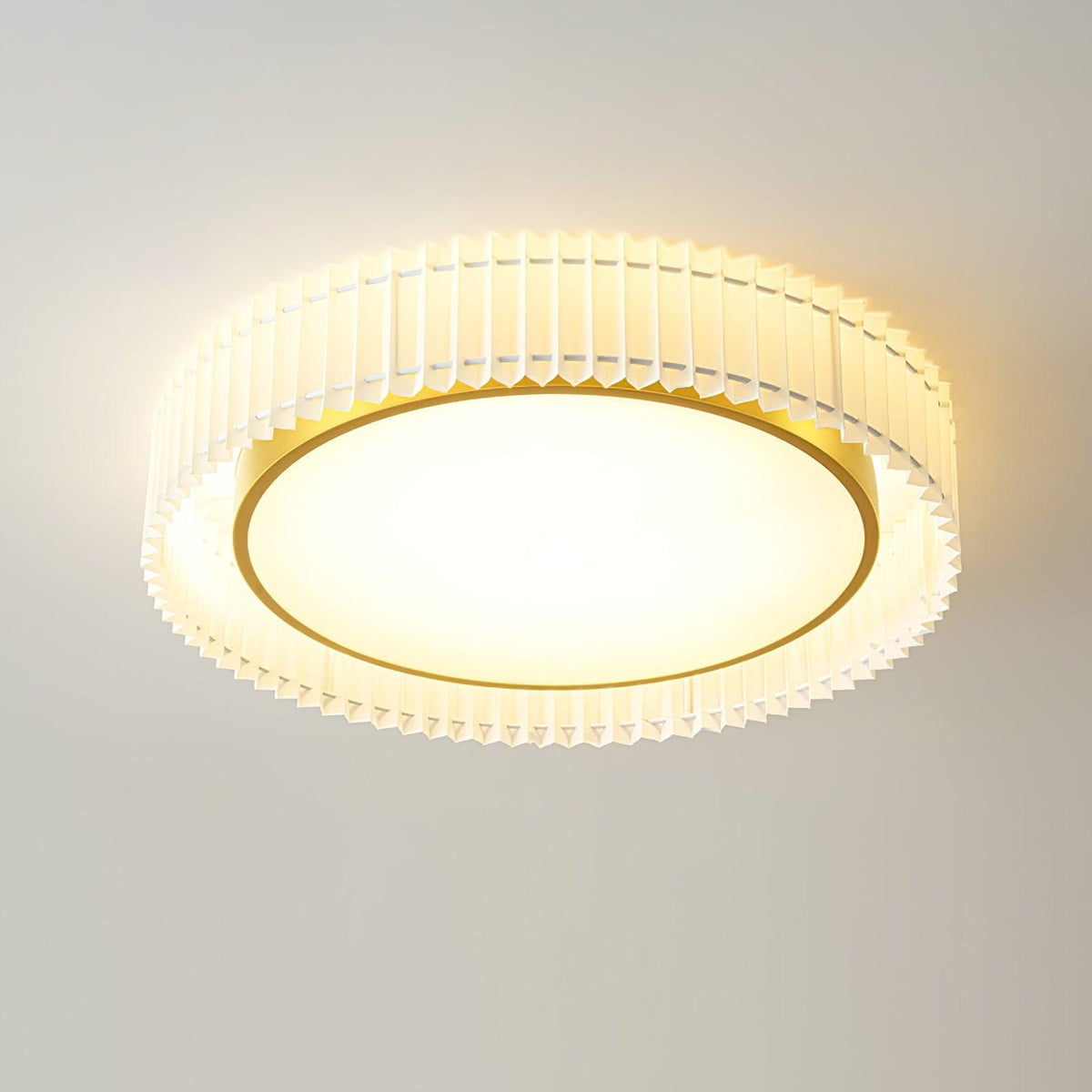 Corinila ronde geplooide textiel plafondlamp