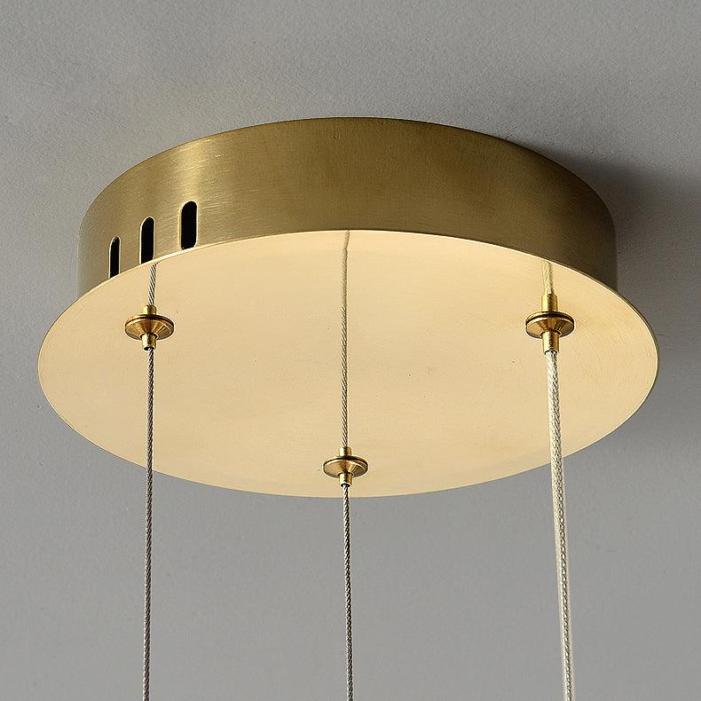 Cyrereon kroonluchter met ronde ringen van kristal in goudkleurige afwerking