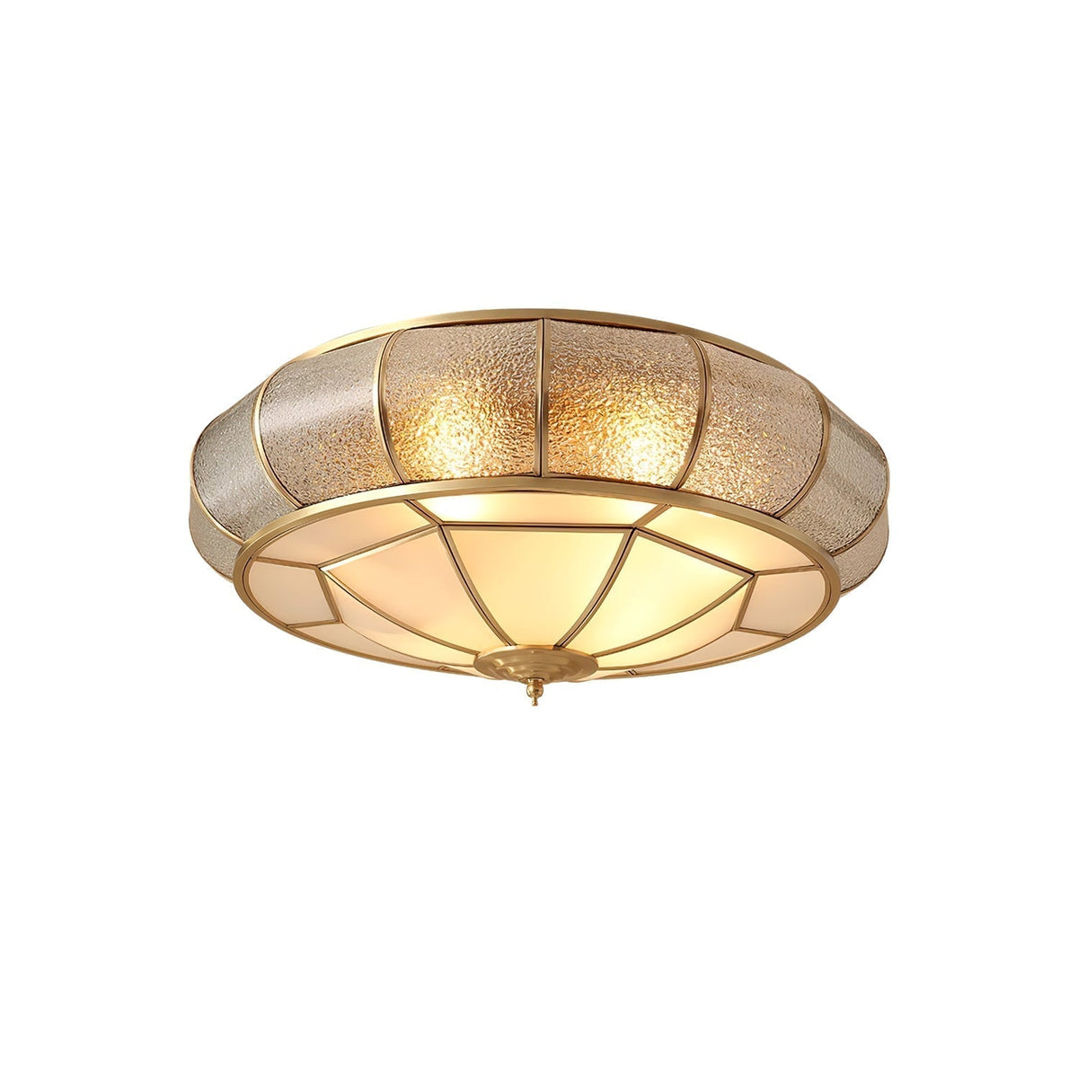 Zothaus Traditionele ronde plafondlamp van glas van textuurglas