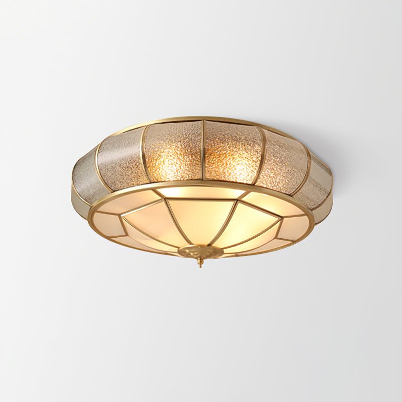 Zothaus Traditionele ronde plafondlamp van glas van textuurglas