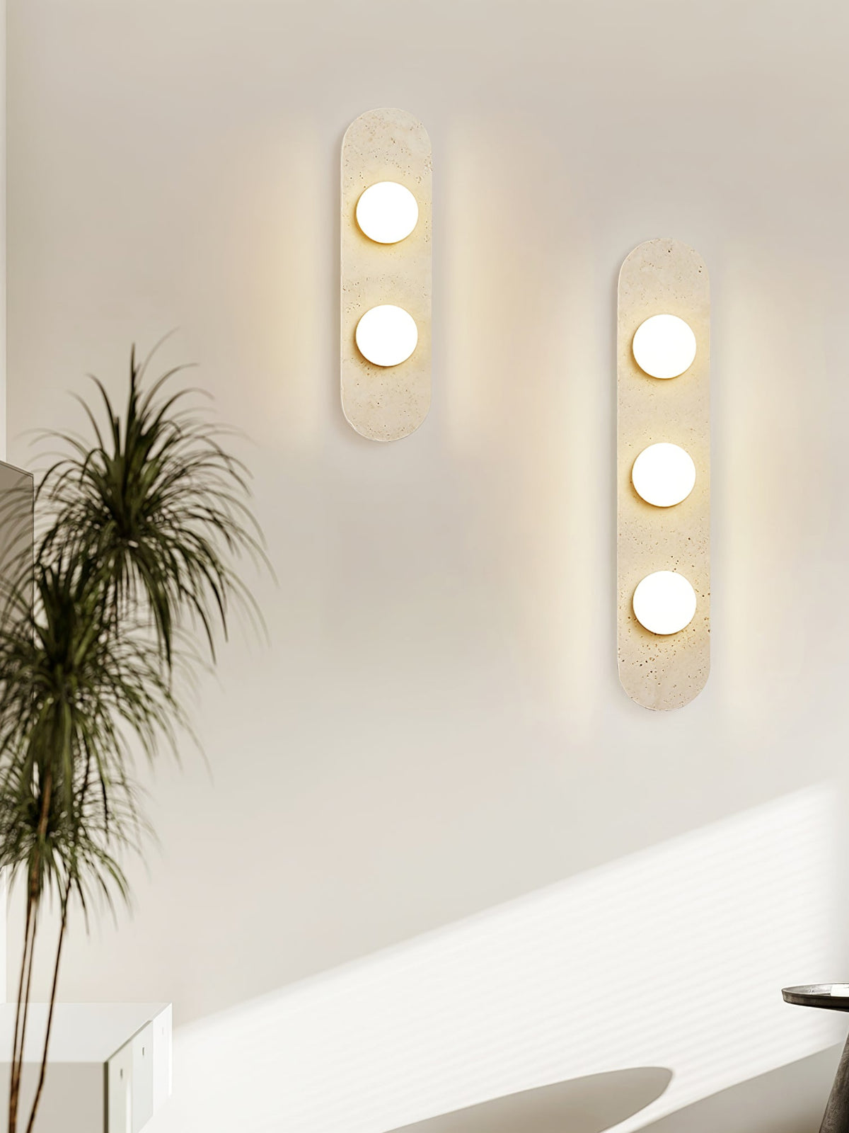 Zasoliel wandlamp met minimalistisch ontwerp in geel travertin