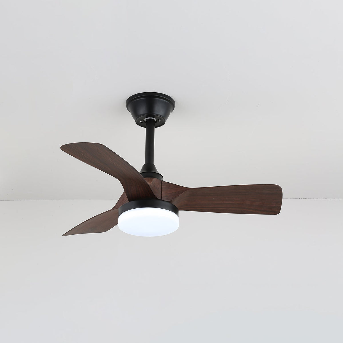 Orlen Minimalistische plafondventilator met verlichting van walnoothout
