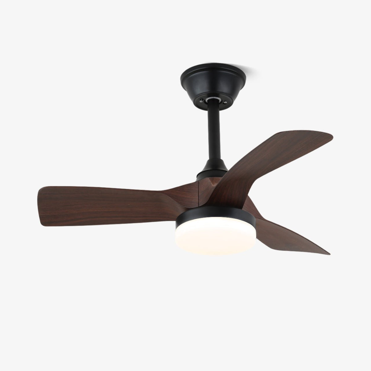 Orlen Minimalistische plafondventilator met verlichting van walnoothout