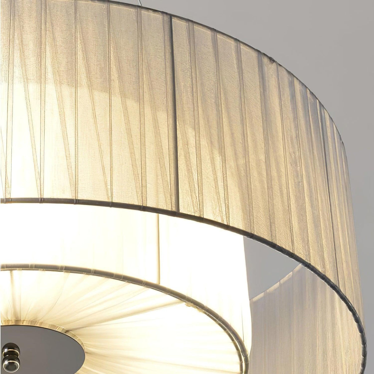 Leo Moderne hanglamp van beige en chroom