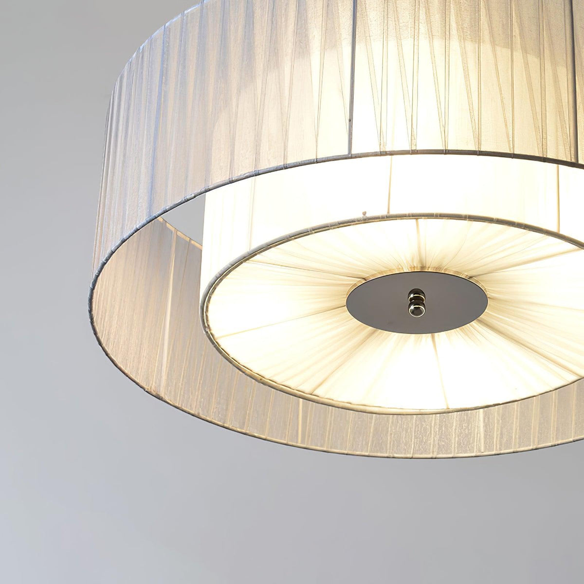 Leo Moderne hanglamp van beige en chroom