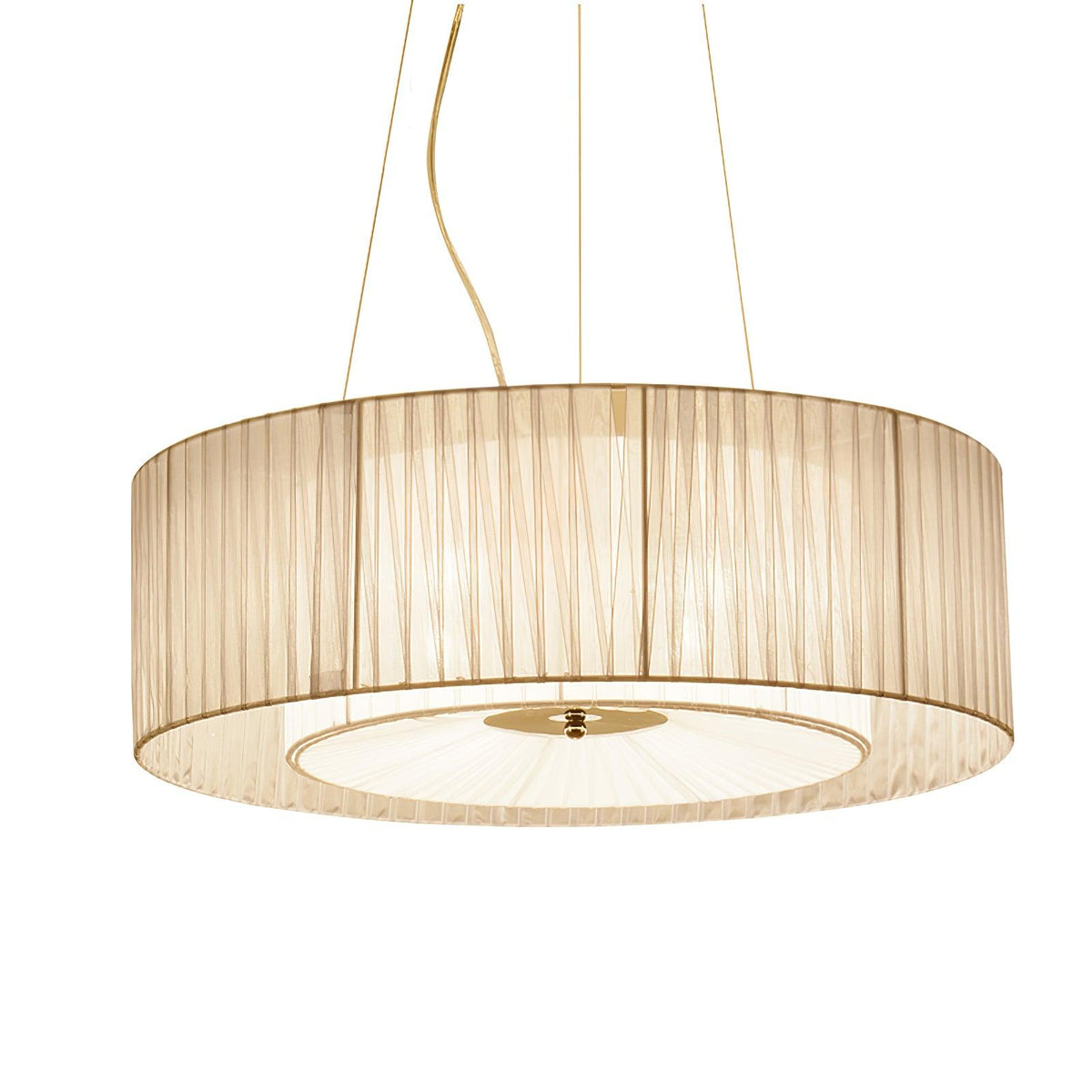 Leo Moderne hanglamp van beige en chroom