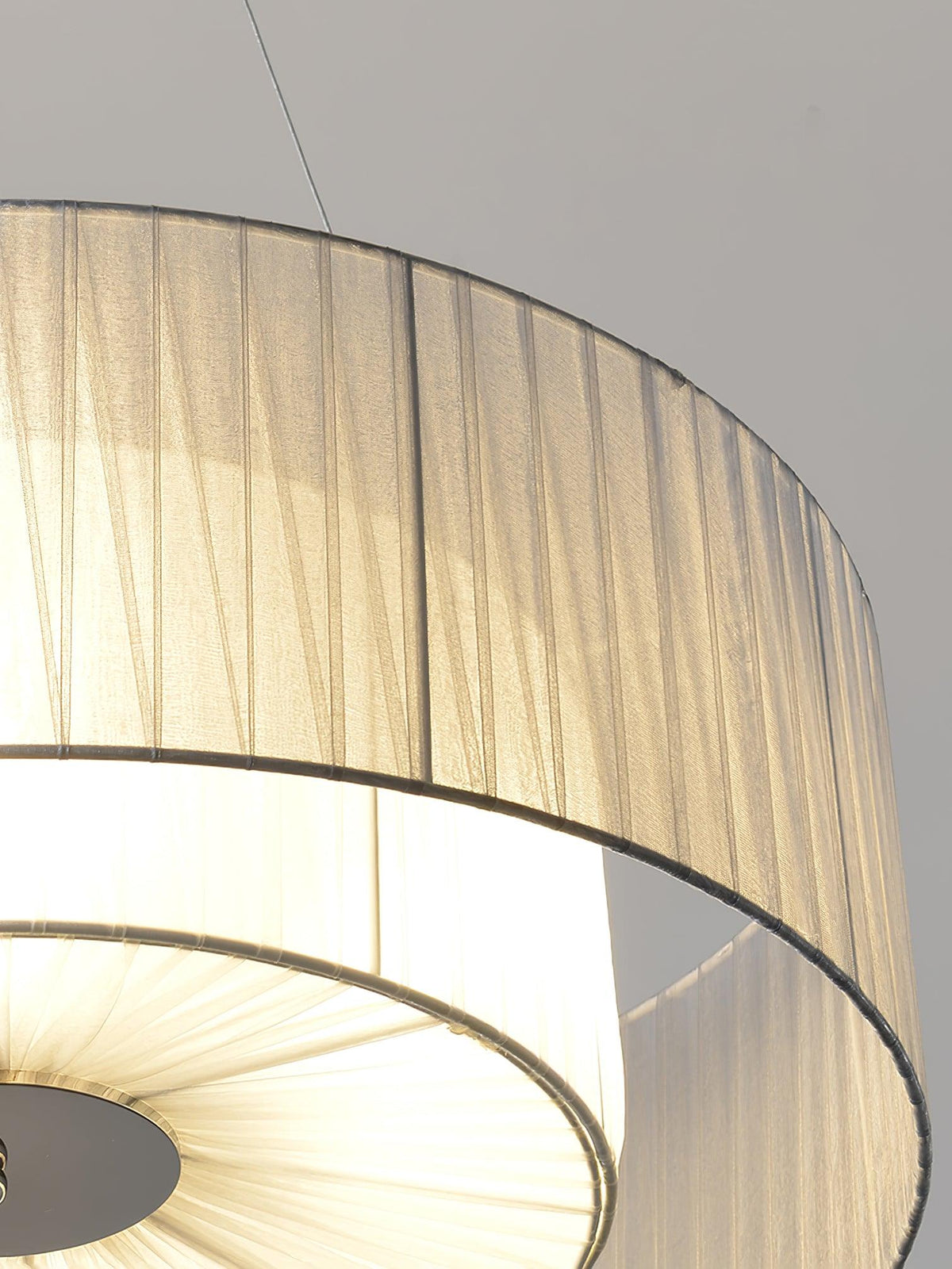 Leo Moderne hanglamp van beige en chroom