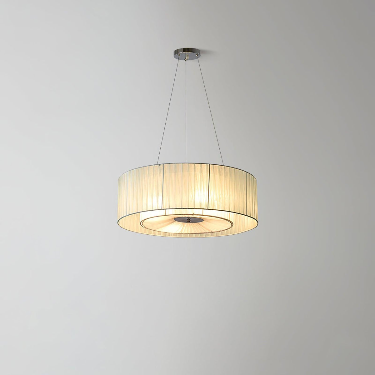 Leo Moderne hanglamp van beige en chroom