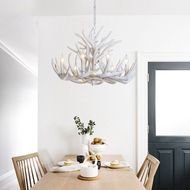 Silva Vintage Design LED Kroonluchter Kunsthars Zwart Woonkamer