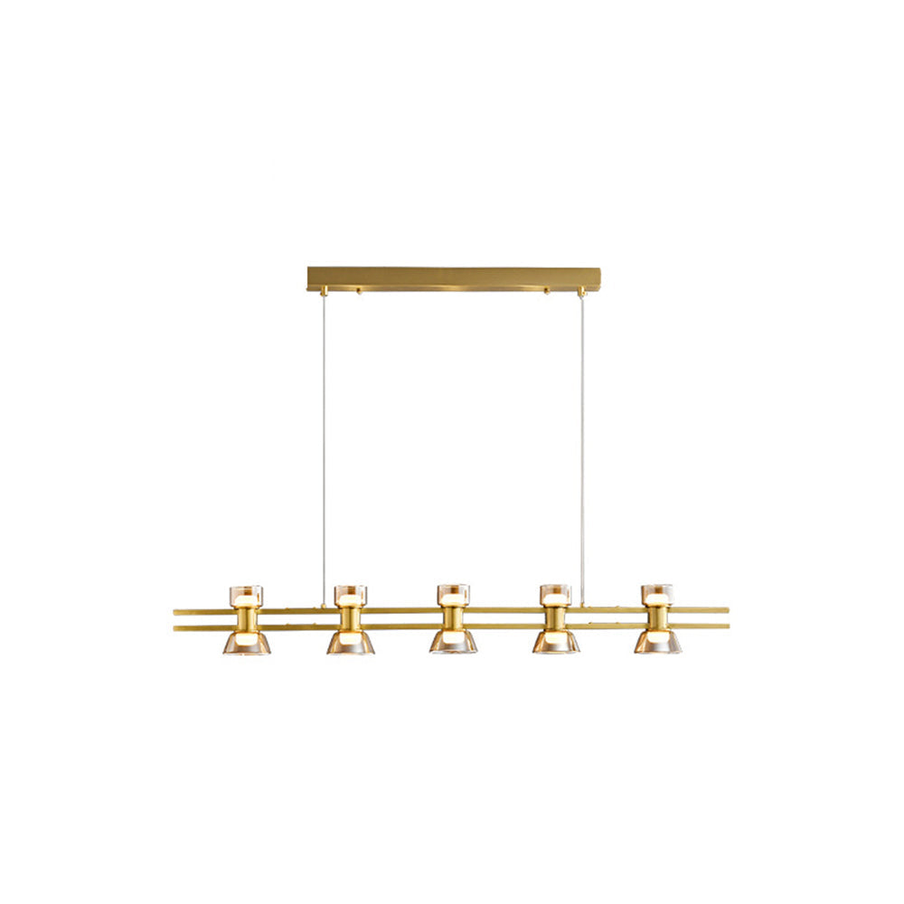 Evette Moderne Design Lineaire Hanglamp Metalen/Glas Zwart/Goud Eetkamer