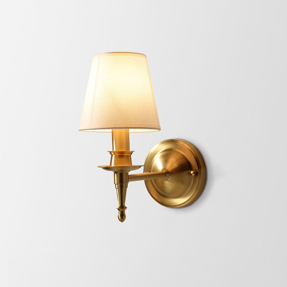Alessio Vintage Rustic Lantern Metal/Fabric LED Wall Lamp, Gold