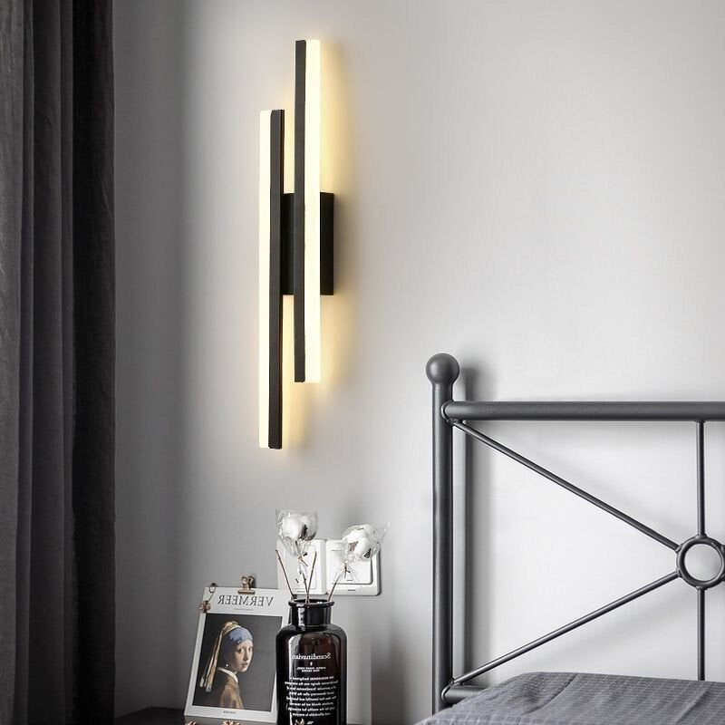 Alana Minimalistische Industriele LED Wandlamp Zwart/Wit Woon/Slaapkamer Acryl/Metaal