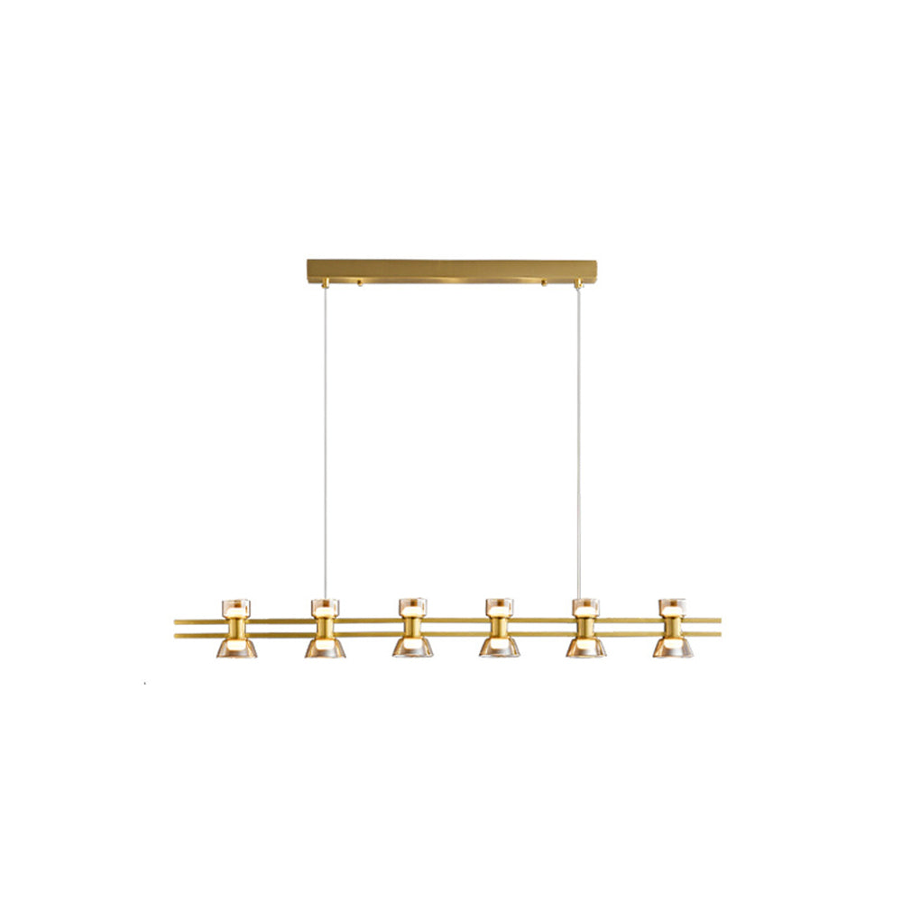 Evette Moderne Design Lineaire Hanglamp Metalen/Glas Zwart/Goud Eetkamer