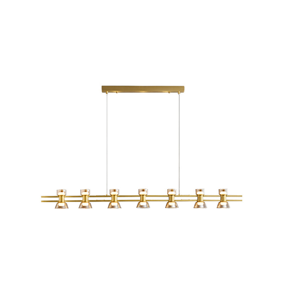 Evette Moderne Design Lineaire Hanglamp Metalen/Glas Zwart/Goud Eetkamer