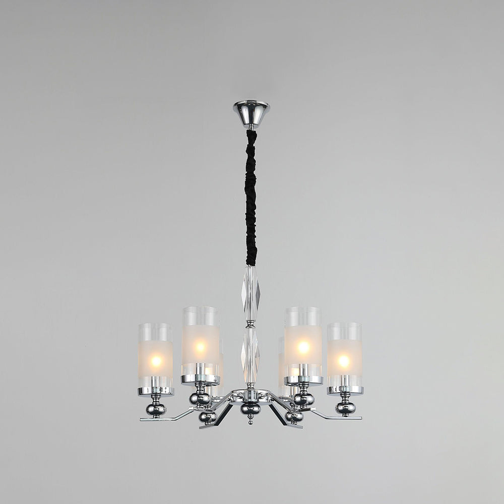 Alessio Retro Design Hanglamp/wandlamp Zilveren Metaal/Glazen Woonkamer