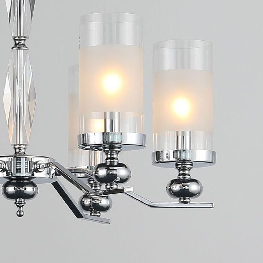 Alessio Retro Design Hanglamp/wandlamp Zilveren Metaal/Glazen Woonkamer