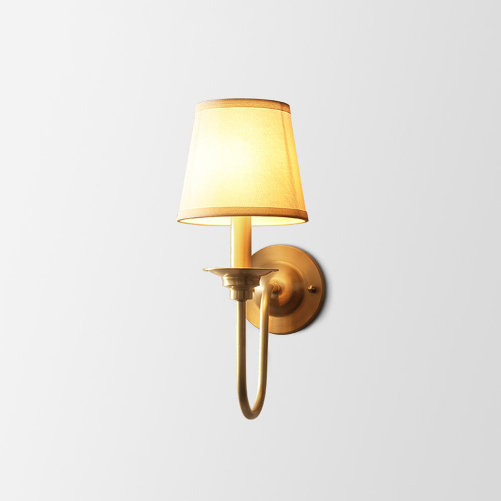 Alessio Vintage Rustic Lantern Metal/Fabric LED Wall Lamp, Gold