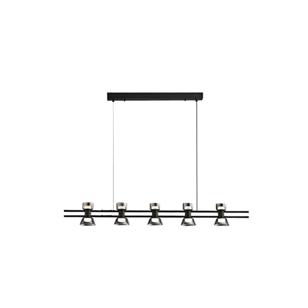 Evette Moderne Design Lineaire Hanglamp Metalen/Glas Zwart/Goud Eetkamer
