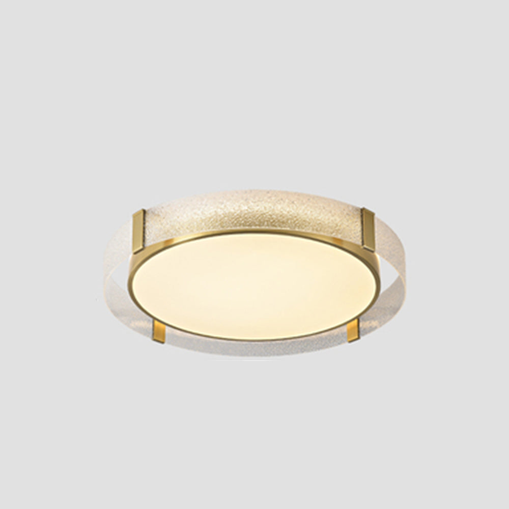 Quinn Moderne Ronde LED Plafondlamp Metaal/Glas Goud/Transparant Slaapkamer